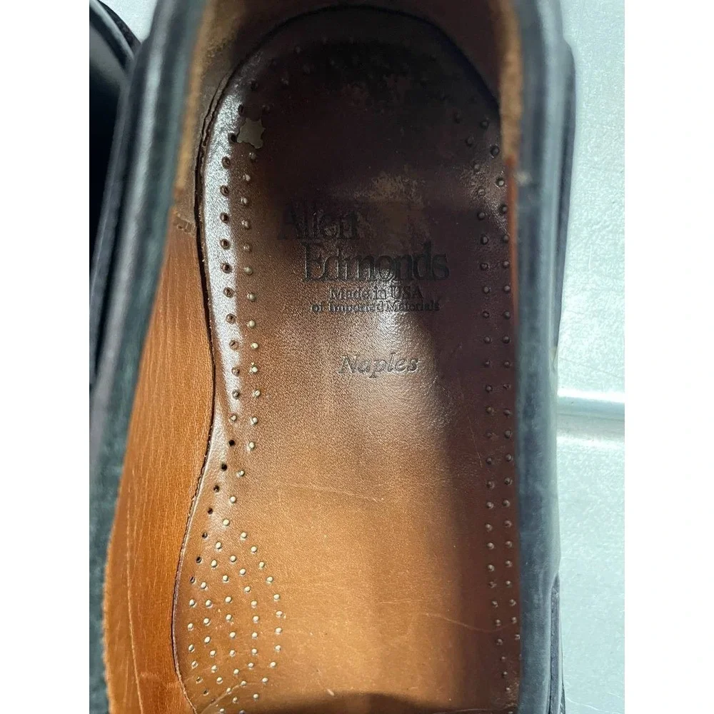 Allen Edmonds Naples‎ Loafers Mens 11D Blacker Leather Tassel Slip On